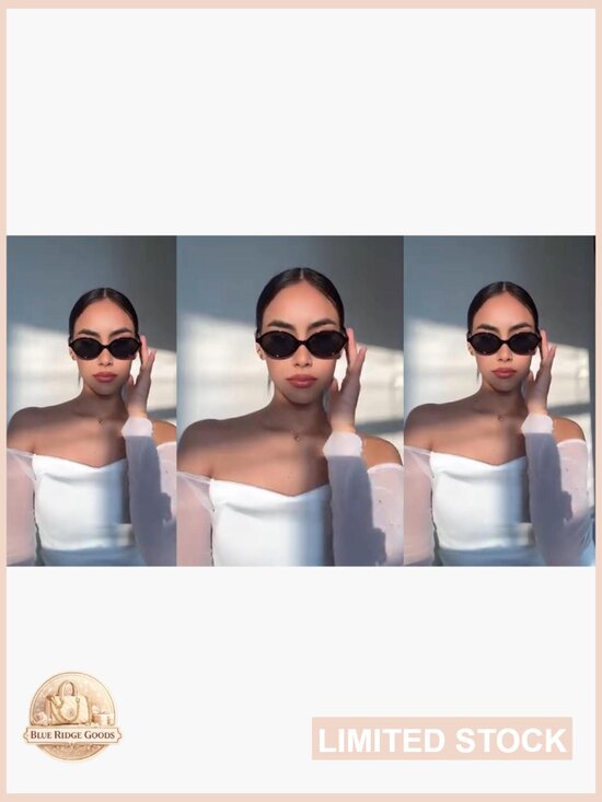 Retro Oval Sunglasses Small 90s Trendy Round Shades Cute Designer Sunnies UV main image 6